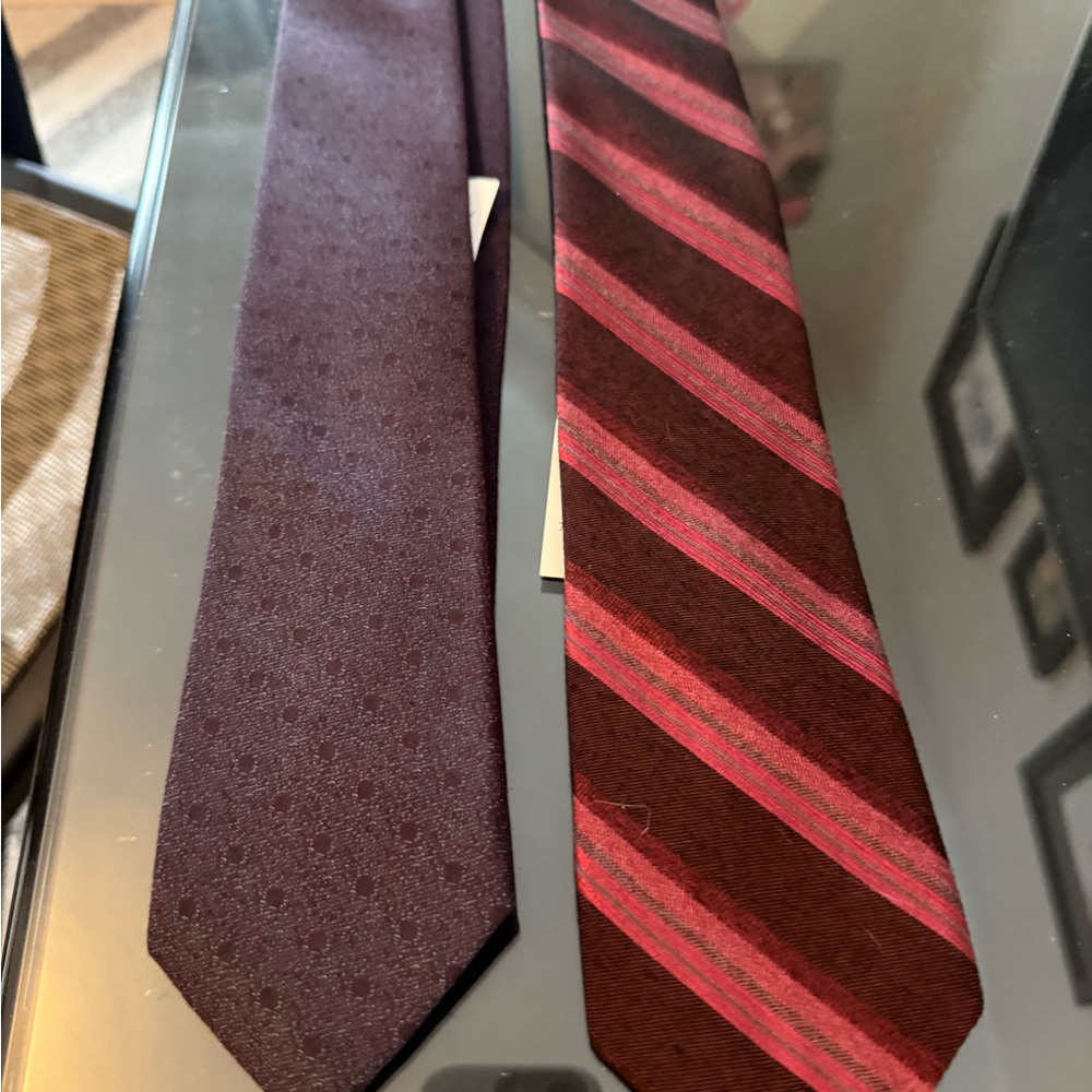Calvin Klein Purple and Red Striped Ties